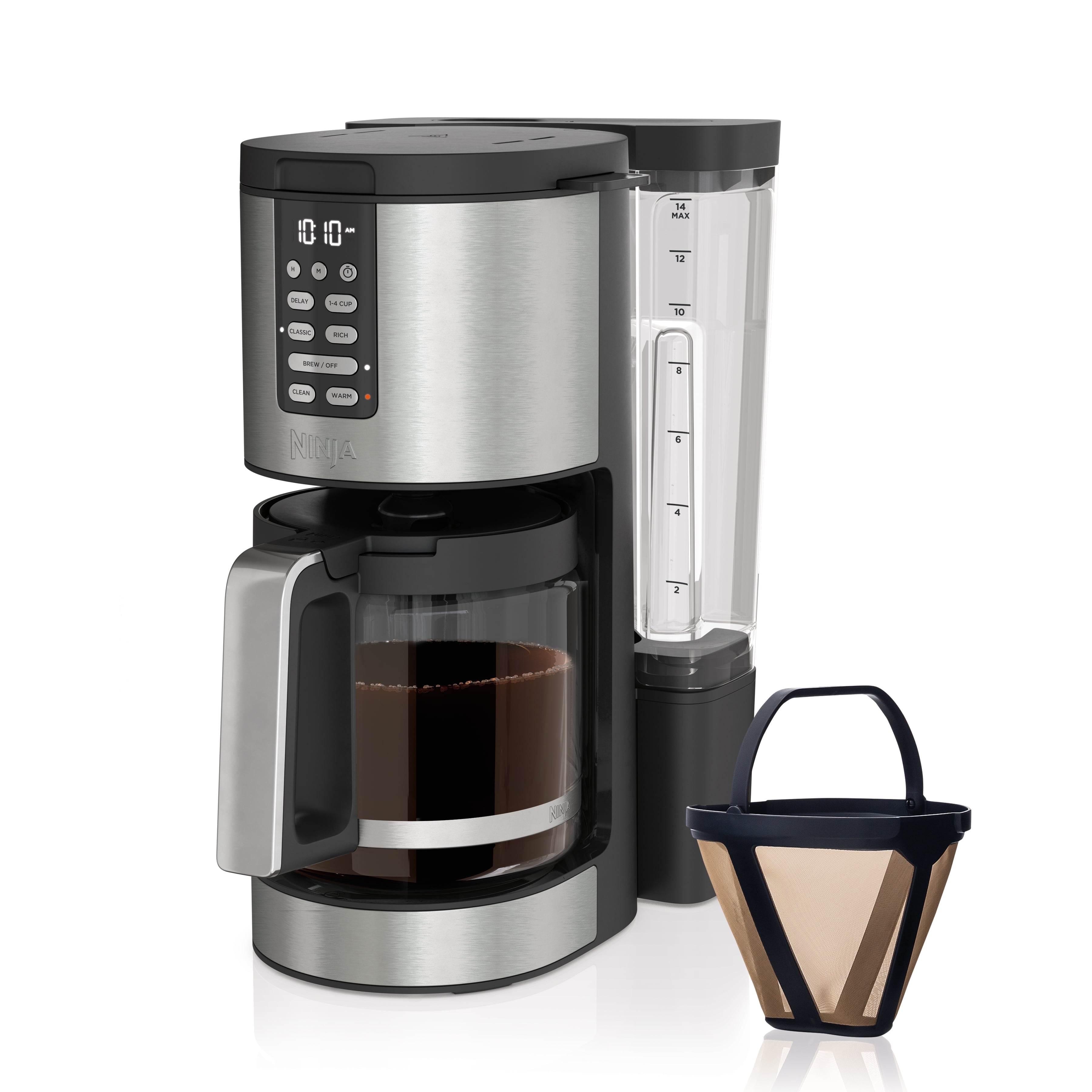 Smart Automatic Coffee Maker 美品 Ninja Hot Brew Programmable XL 14-Cup Coffee Maker PRO, Glass