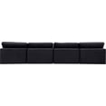thumbnail image 3 of Meridian Furniture Comfy Black Velvet 4-Pc. Modular Sofa, 3 of 10
