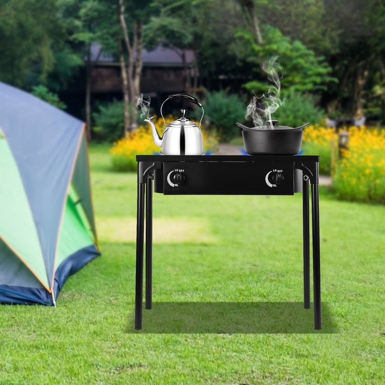 Miumaeov Camping Stoves Standing Outdoor Camp Stove Propane Gas Cooke 2 Burners  Camping Ovens Rated Heat Load 36000 BTU - Walmart.com