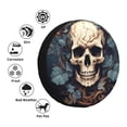 thumbnail image 4 of Fotbe Vintage Leaf Flower Skull Funda de Llanta de Repuesto con Estampado, Engrosada, Ajuste Universal para Jeep, Remolque, RV, SUV, Camión-14 inch, 4 of 6