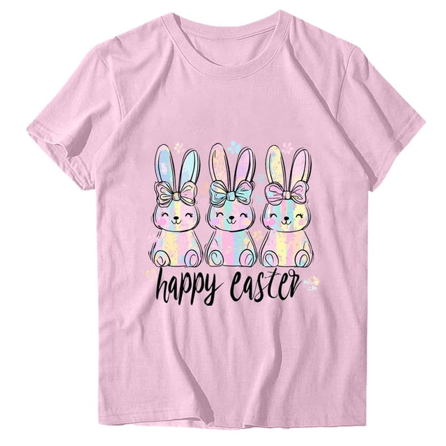 Camisetas de Manga Larga de las Mujeres Pascua Impreso Suelto Cuello Redondo Camiseta de Manga Corta, Camisetas de Manga Larga para las Mujeres de Uso Diario Casual