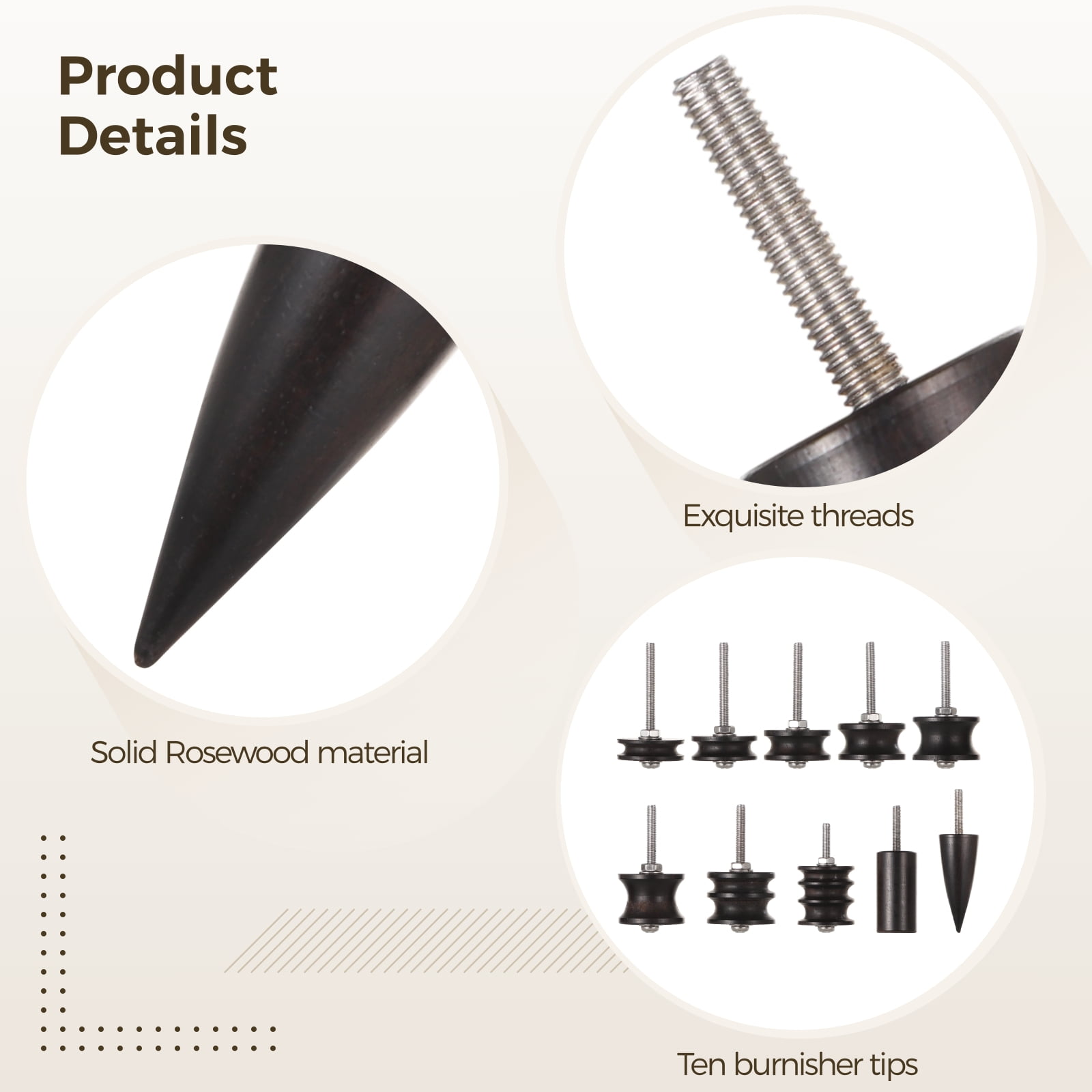 10-in-1 Leather Burnisher Kit for Rotary Tools - 3mm Shank Professional Edge Polisher Bits | Instant Shine for Belts, Wallets, Bags | Beginner-Friendly Leather Craft Tools