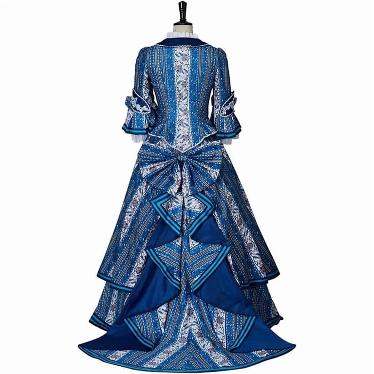 Christine Daae Inspired Blue Vintage Gown Women Elegant Stage Style Dress 3 Piece Set