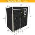 thumbnail image 6 of Aurlrtil 5 x 3FT Resin Outdoor Storage Shed Kit-Perfect to Store Patio Furniture,Black, 6 of 7