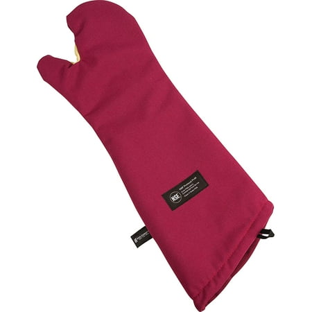 

San Jamar KT0218 Cool Touch Flame Conventional High Heat Intermittent Flame Protection up to 900°F Oven Mitt 17 Length Red