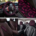 thumbnail image 3 of XYZCANDO Skull Bow Spider Web 14 Pack Car Seat Covers Full Set Steering Wheel Cover Center Console Pad Seat Belt Pads Headrest Covers Cup Coasters for Most Cars SUVs Sedans, 3 of 7
