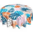 thumbnail image 1 of Summer Blue Orange Palm Leaf Tablecloth Round 60 Inch Tropical Boho Tablecloths Hawaiian Leaves Outdoor Table Clothes Circle Table Cover for Dining Room Picnic Party Home Decor, 1 of 5