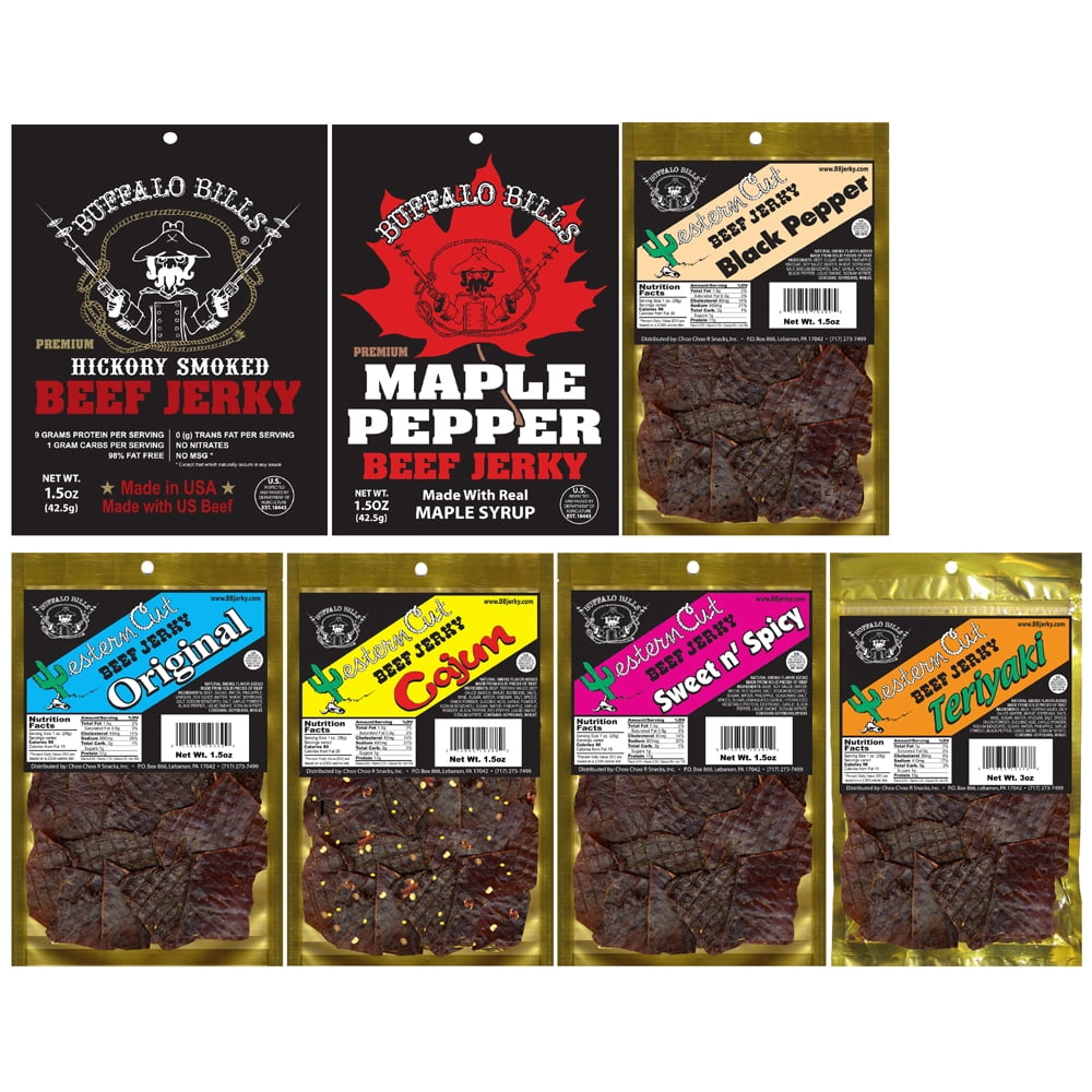 Buffalo Bills 25-Piece Beef Jerky & Beef Stick Sampler Gift Tool Box (filled with 25 assorted packs)