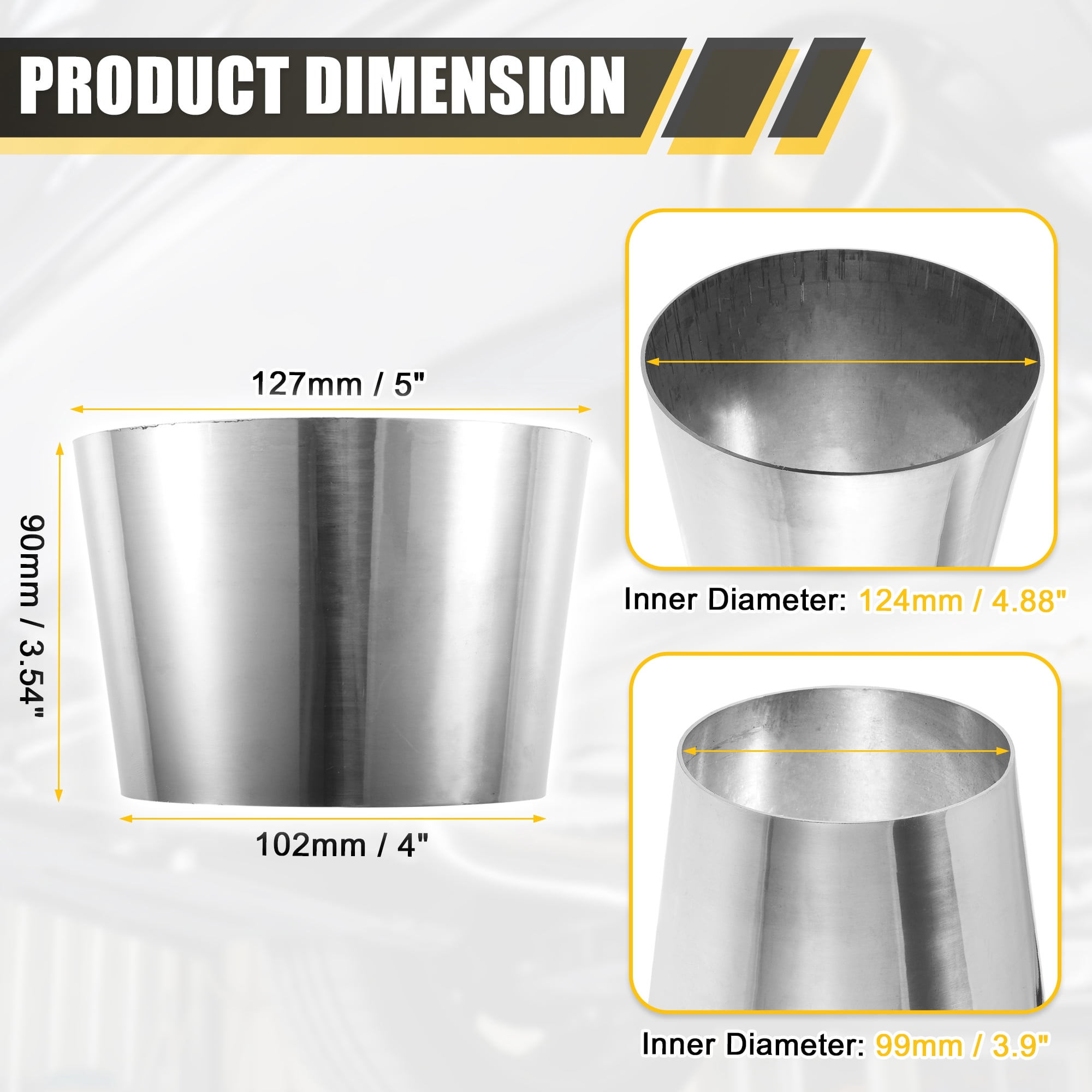 Unique Bargains Car Mandrel Exhaust Bend Elbow Pipe Concentric Reducer 1pcs 4"-5" OD