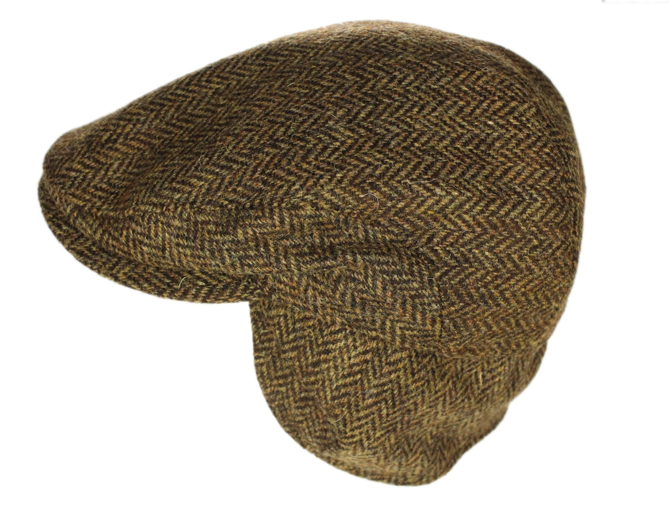 wool flat cap with ear flaps