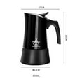 thumbnail image 4 of ALOCS ALOCS KW-K31 450ml Stainless Steel Moka Coffee Maker, Black, Compact Design for Perfect Brews, 4 of 6