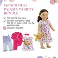 thumbnail image 2 of Emily Rose 18-Inch Doll Pajama Set, Classic & Floral, Pink/Lavender, 3-Pack, 2 of 8