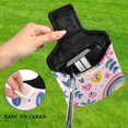 thumbnail image 4 of Haosy Hand Drawn Flower Rainbow Heart Golf Mallet Putter Cover Strong Magnetic Leather Golf Club Headcover Closure, 4 of 7