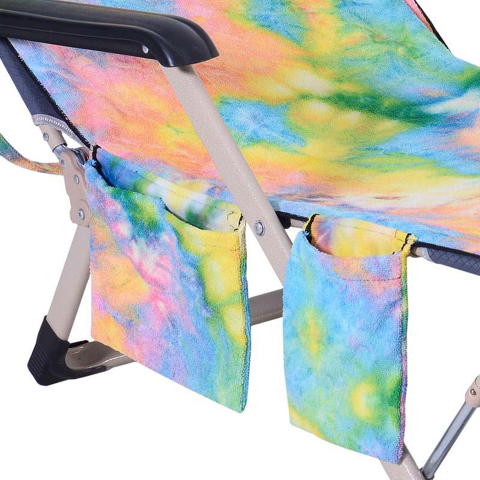 Beach Chair Cover Towel Lounge Chair Towel Cover with Side Storage Pockets Microfiber Terry Beach Towel for Pool Sun Lounger Sunbathing Vacation 82.5"x29.5" - image 5 of 8