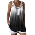 thumbnail image 2 of Blusa sin mangas con estampado de tinte anudado y tirantes informales a la moda de encaje para mujer Pompotops qyievc2217, 2 of 7