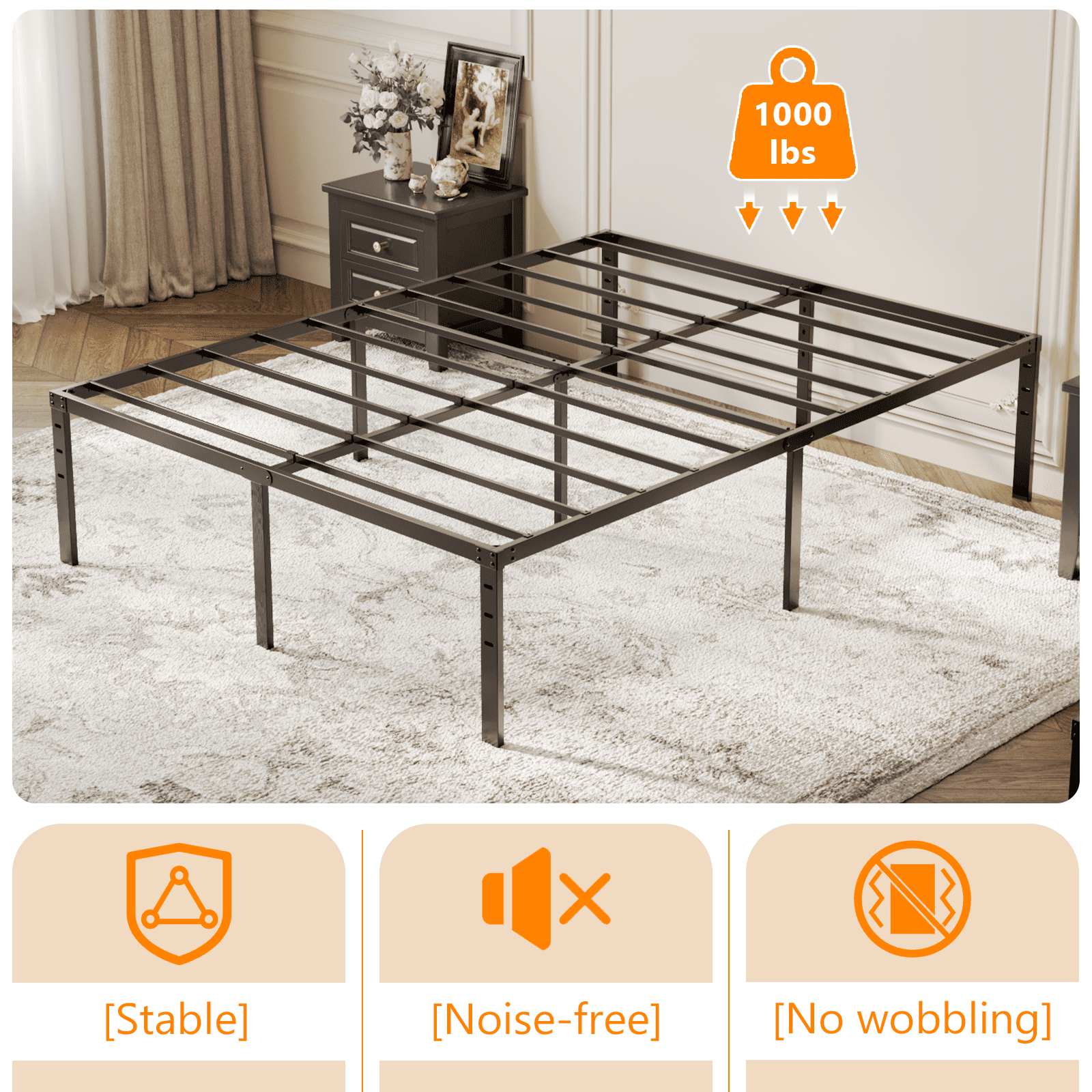 Ktaxon Simple King Size Bed Frame, 18