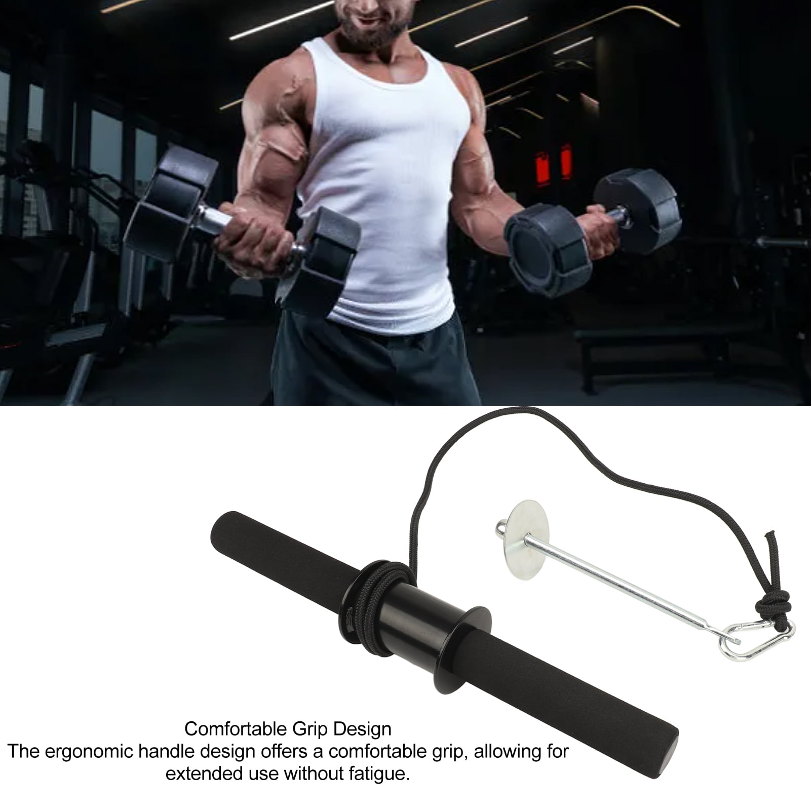 Wrist Roller Forearm Wrist Exerciser Weight Bearing Rope Forearm Workout Equipment Forearm Wrist Roller Iron Muscle Strength Weight Bearing Rope