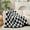 Black White, variant on Snuggle Sac Faux Fur Checkered Throw Blanket, Fluffy Feather Yarn Blend Bedding Blankets for Couch or Bed