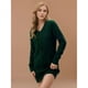 thumbnail image 5 of Vestido Tipo Suéter con Cuello en V para Mujer, Estilo Suéter Tipo Túnica Holgado Informal de Larga con Punto y Larga para Otoño. Verde Oscuro XXXL, 5 of 7