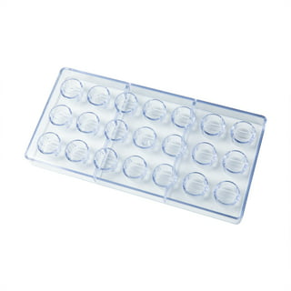 Pastry Tek Polycarbonate Cup Candy / Chocolate Mold - 21-Compartment - 10 Count Box - Restaurantware, Clear