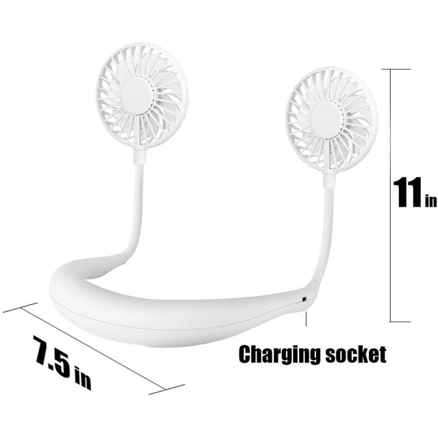 Ventilador de cuello personal USB portátil - con pilas Ventilador de cara 3 velocidades Recargable silencioso para deportes al aire libre Camping Oficina Mujeres MFZFUKR WRLF-84
