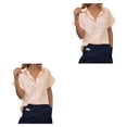 thumbnail image 1 of sweethay Camisa de mujer Blusa con cuello en V con bolsillo Playa Vacaciones Verano Ropa Type2 NO2, 1 of 6