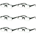 thumbnail image 1 of 6 Packs Men Women Rectangular Half Frame Blue Light Blocking Reading Glasses Readers for Gaming Computer +4.00, 1 of 6