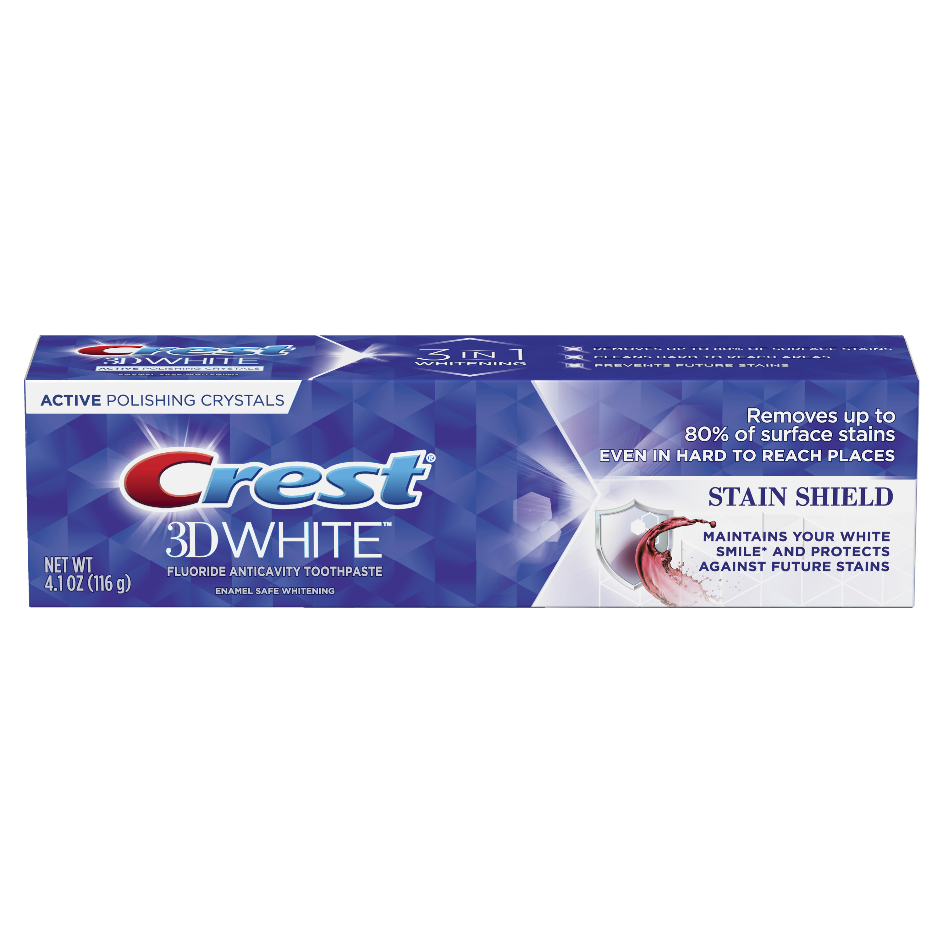 Crest 3D White, Whitening Toothpaste Stain Shield, 4.1 oz