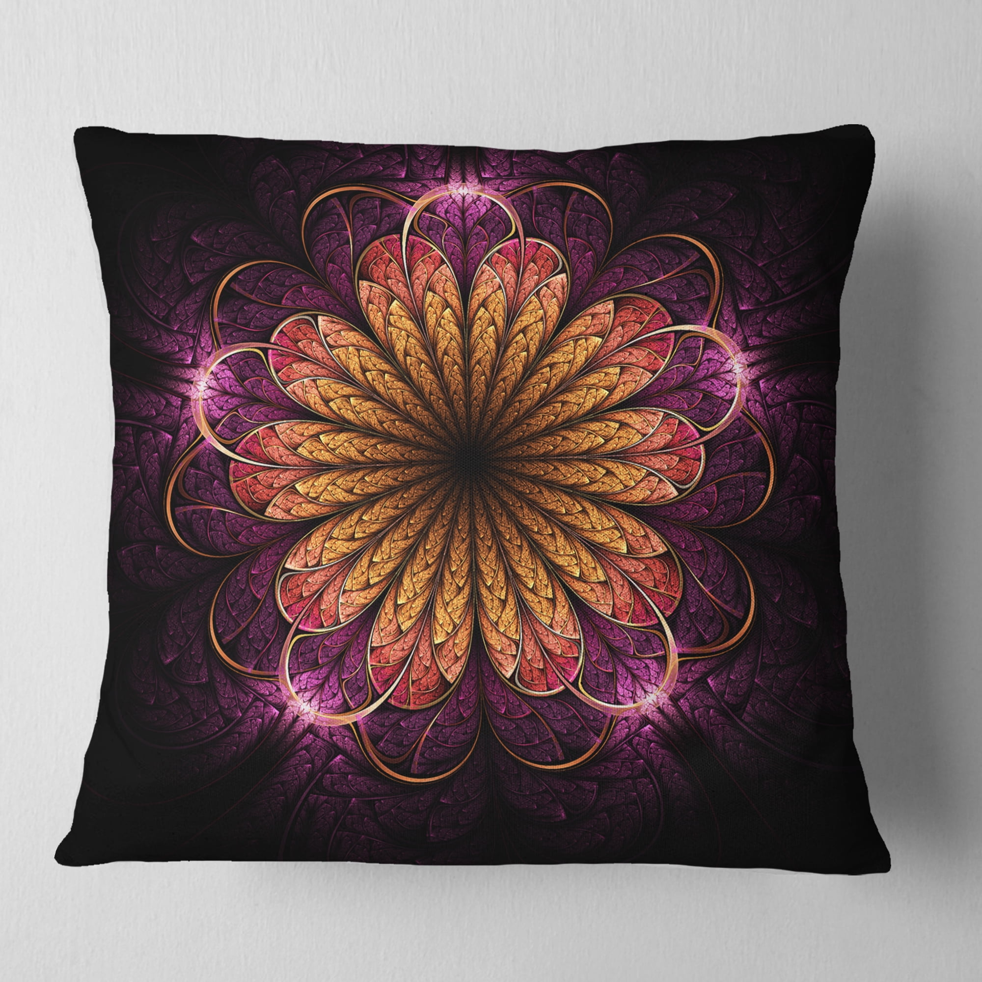 Designart 16" x 16" Purple Polyester Throw Pillow