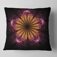 thumbnail image 2 of Designart Glittering Gold Purple Fractal Flower - Floral Throw Pillow - 18x18, 2 of 5