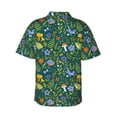 thumbnail image 3 of Daiia Forest Flora And Fauna Hawaiian Shirt for Men Gentle Cotton Regular Short Sleeve Casual-Large, 3 of 9