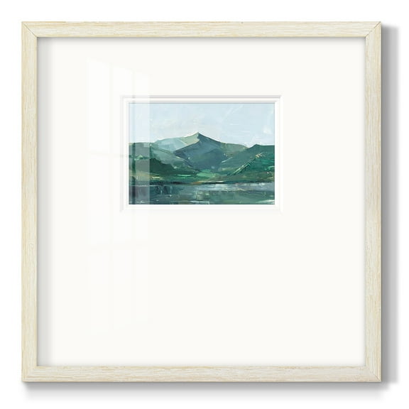 Green Grey Mountains IPremium Framed Print