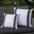 thumbnail image 4 of Outdoor Pillow Covers Waterproof 18x18 Set of 2 Decorative Linen Throw Pillow Cover Beige and Green Striped Outdoor Pillows for Patio Furniture, 4 of 5