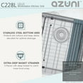 thumbnail image 5 of Azuni Undermount 28" Stainless Steel Double-Bowl Workstation Kitchen Sink with 6 Accessories C228L, 5 of 11