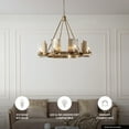 thumbnail image 3 of VIDALITE  Aurelia 8-Light Brass Chandelier, Round Pendant Chandelier Light in Brass Art-Deco Style with Clear Glass Shade, 3 of 5