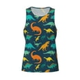 thumbnail image 4 of Xecao Colorful Dinosaur Men's Tank Top Workout Quick Dry Sleeveless Gym Jogging Muscle Shirts Summer Swim Beach Tops, 4 of 9