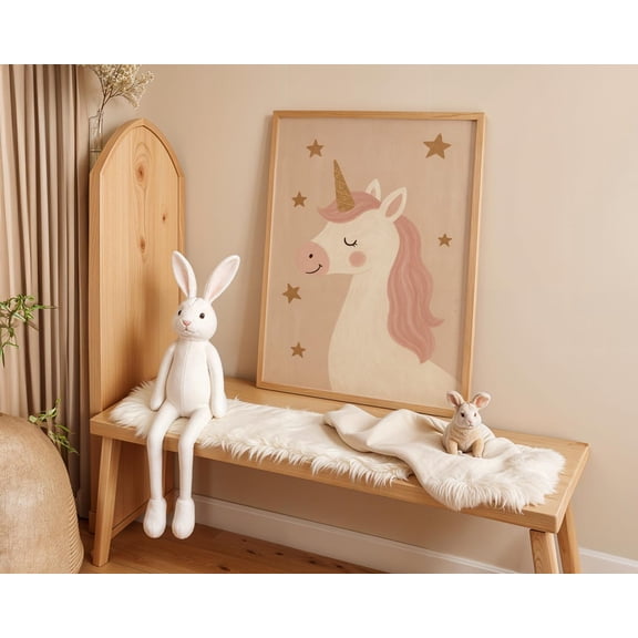 Unicorn Nursery Art: Pastel Magical Poster, Unframed Canvas Size 12x18
