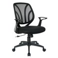 thumbnail image 1 of Work Smart™ Black Screen Back Chair with Flip Arms, 1 of 6