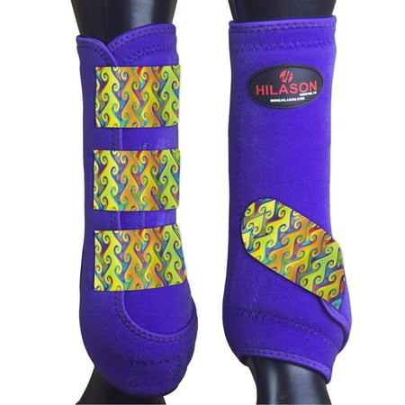 L - Hilason Horse Medicine Sports Boots Front Leg Purple