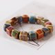 thumbnail image 4 of Paquete de 2 pulseras de cerámica colorida, estilo étnico simple, variedad de formas, cadena de mano elástica para mujeres y niñas, 4 of 5
