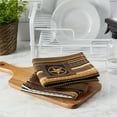 thumbnail image 3 of Contemporary Home Living Set of 3 Brown and White Striped Rectangular Dishtowels 28", 3 of 8