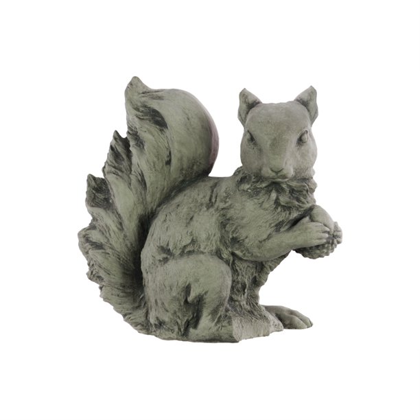 Cement Squirrel Figurine with Side Facing head and Crossed Hands, Gray - Walmart.com - Walmart.com
