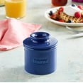 thumbnail image 4 of Butter Bell - The Original Butter Bell Crock by L Tremain, a Countertop French Ceramic Butter Dish Keeper for Spreadable Butter, Café Retro Collection, Royal Blue, Glossy Finish, 4 of 8