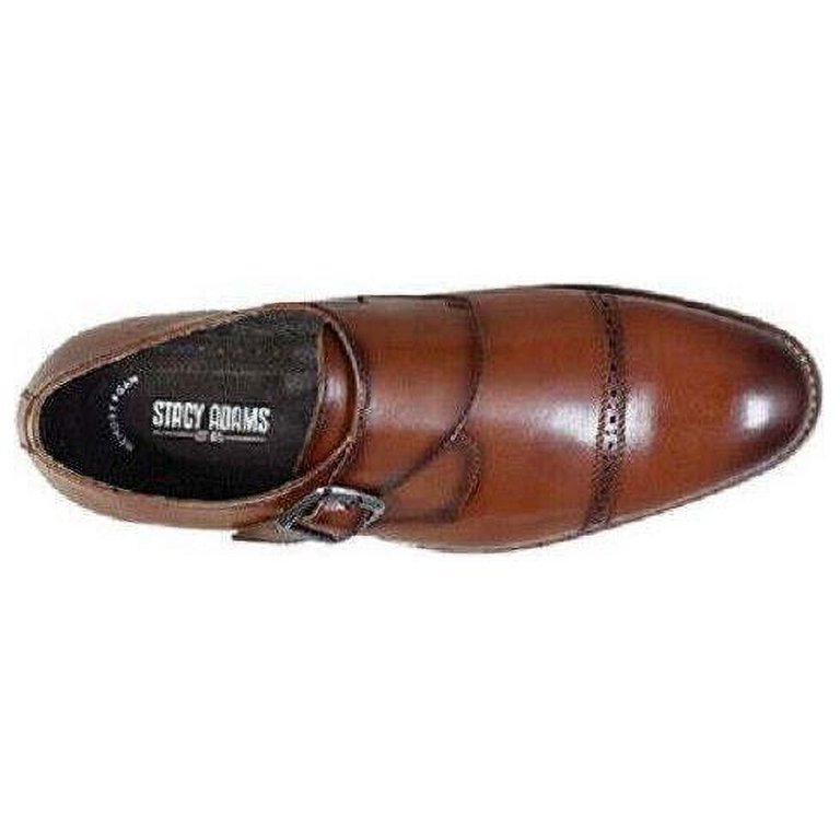 Stacy Adams Desmond Leather Monk Strap Loafer 25162-221 Cognac Mens Shoes 12 M Men Shoes Stacy Adams DESMOND Leather Cap Toe Monk Strap  main image 2