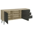 thumbnail image 2 of 71 Inch Sideboard Console Cabinet, 2 Doors, 2 Shelves, 3 Drawers, Gray, 2 of 5
