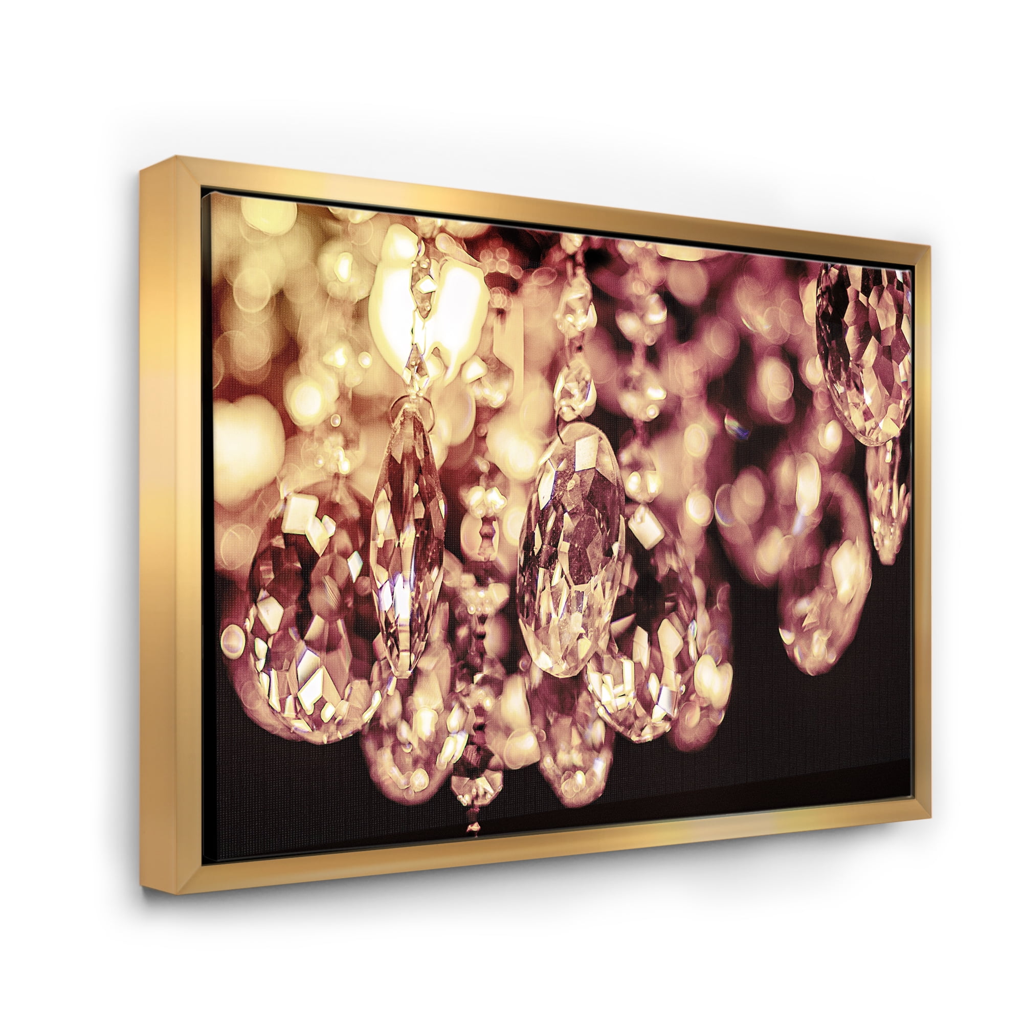 Designart 'Chandelier With Chrystak Hanging' Modern Framed Canvas Wall Art Print