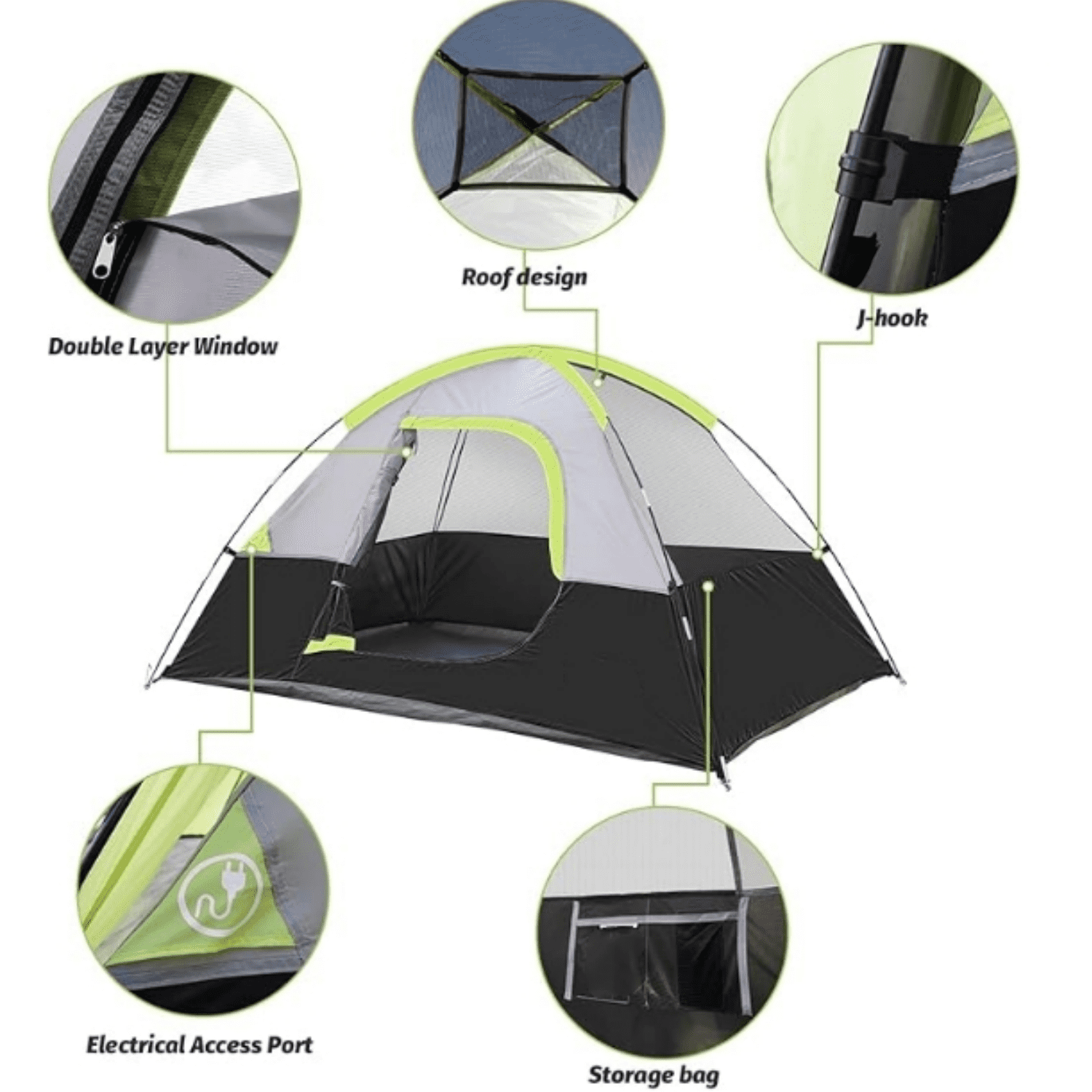 Camping Tent 2 Person, Waterproof Windproof Tent with Rainfly Easy Set up-Portable Dome Tents for Camping…