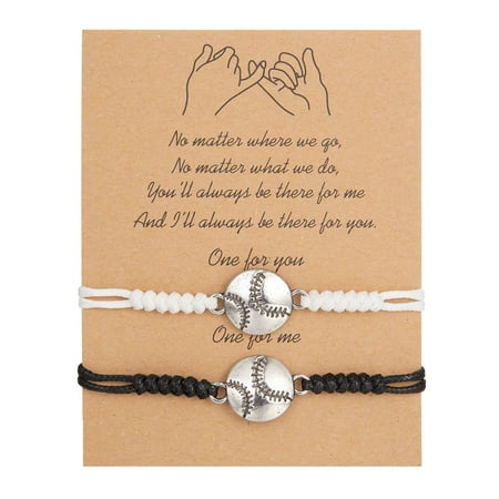 SUSHANG 2PC Couple Bracelet Sports Shape Card Best Friend Bracelets Couples Bracelets for 2 Matching His and Her Lover Bracelet Jewelry for Friendship Relationship Girlfriend Valentines Gift