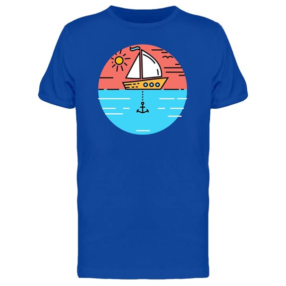 Sail Ship With An Anchor Label Tee Men's -Image by Shutterstock