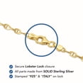 thumbnail image 3 of Tilo Jewelry Yellow Gold Plated Solid 925 Sterling Silver 2.75mm Anchor Mariner Chain Necklace with Secure Lobster Lock | 18 Inch | Everyday Necklace for Women, Men, Unisex, 3 of 12